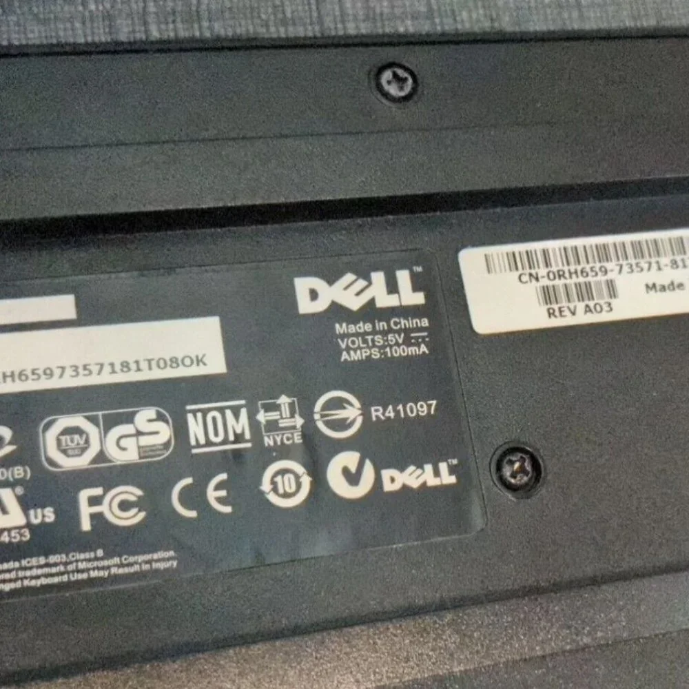 Dell L100 Wired USB Keyboard Standard